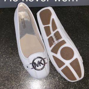 White Michael Kors flats